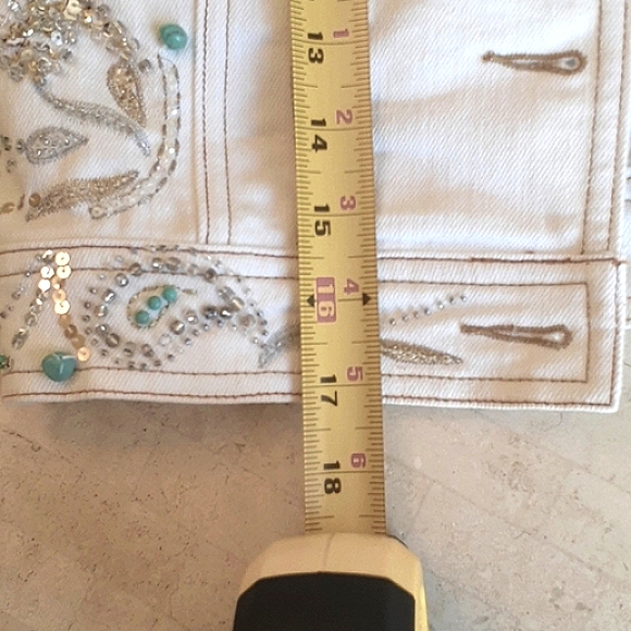 Vintage Cache New... White denim jacket,embellishments,size S, - Picture 12 of 16